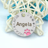 Paw Glitter Personalized Dog Tag